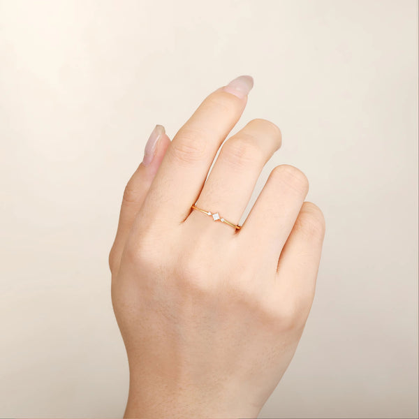 Koi Moissanite Dainty Ring Gold