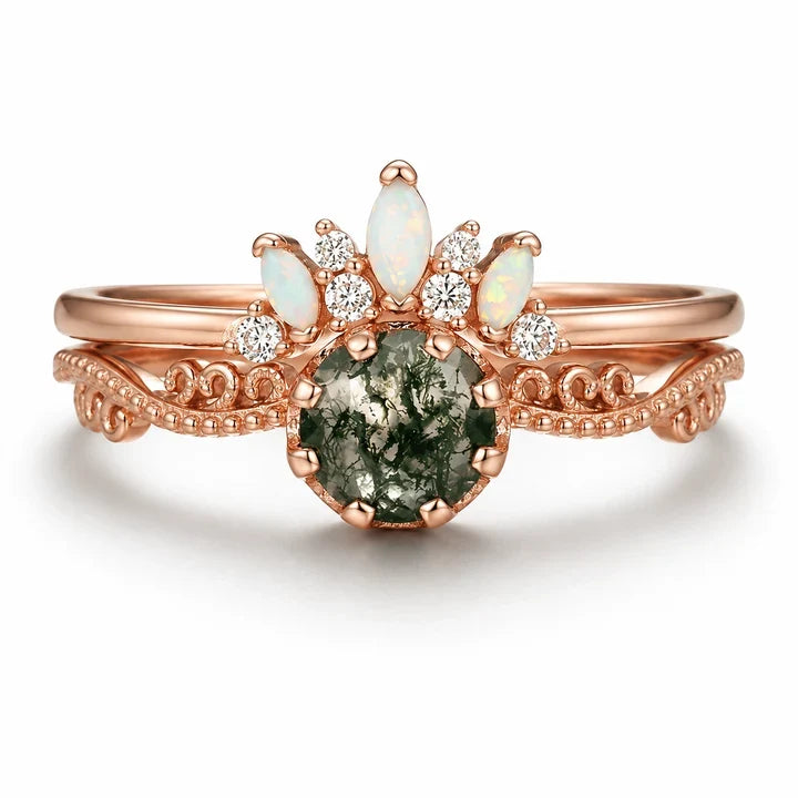 Moss Agate Engagement Rings: A Love Story Written in Nature