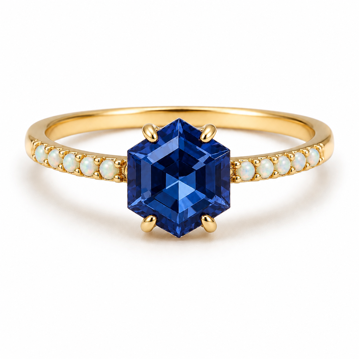 Dainty Opal Accents Meet Modern Gemstone Color - Emma Ring