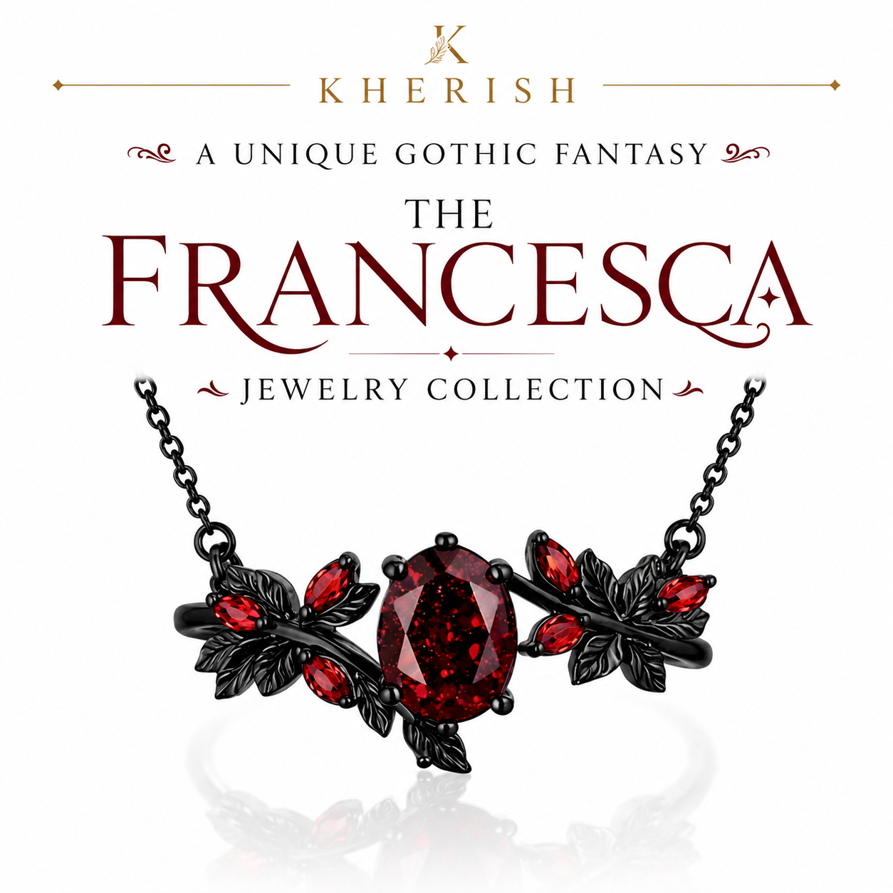 A unique Gothic fantasy inspired twist on Adam and Eve and the Garden of Eden - The Francesca Jewelry Collection