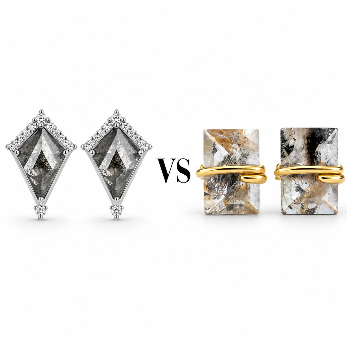 Gabi or Dania Salt and Pepper Diamond Earrings -  Notice The Unusual