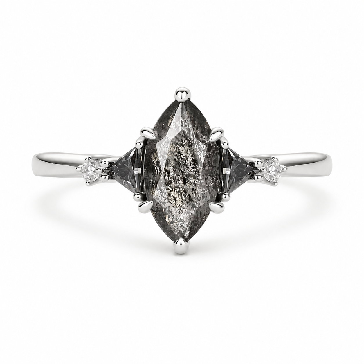 Herkimer and salt and pepper diamond jewelry celebrates visible character.