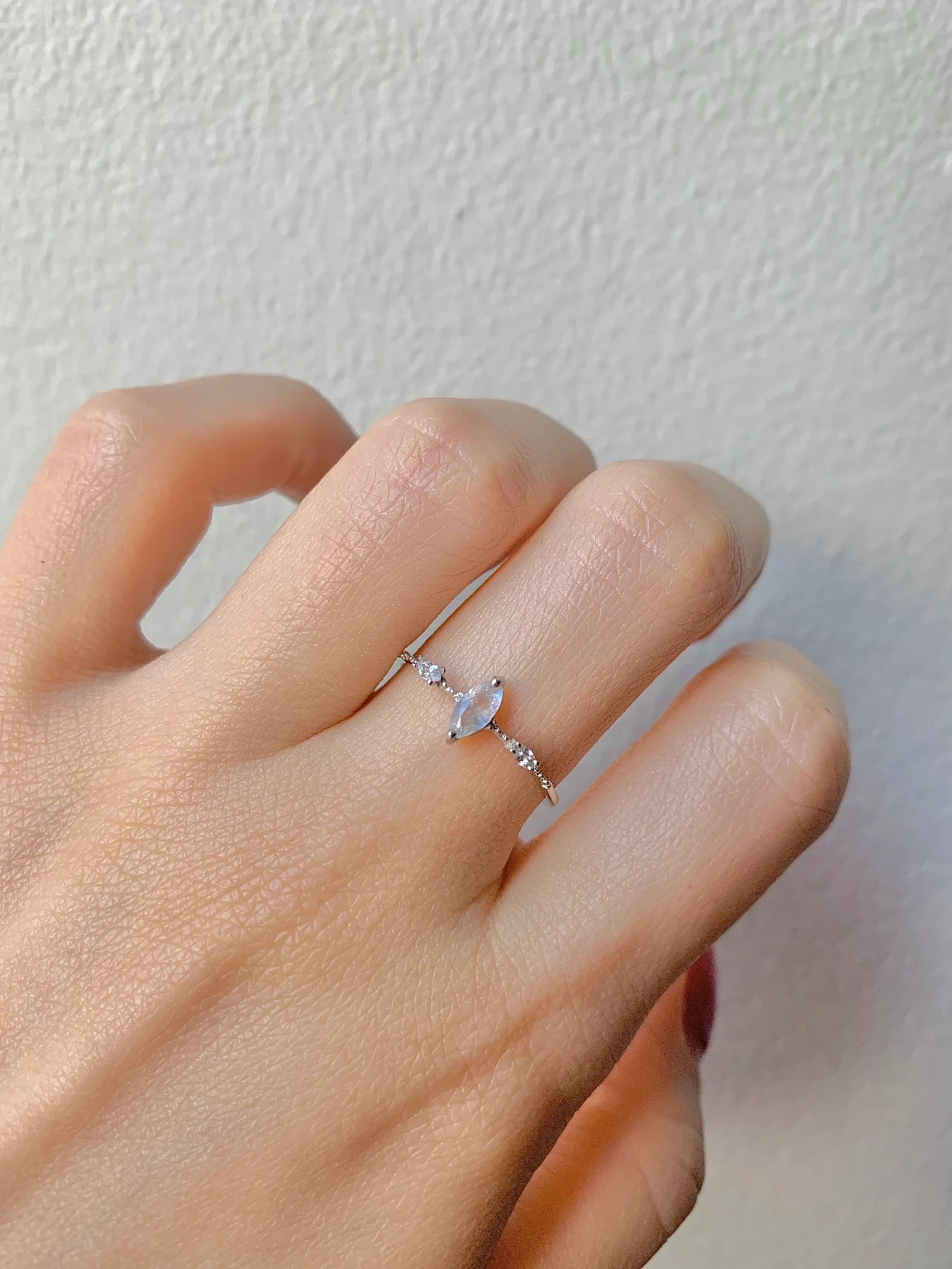 Aya Moonstone Ring Rose Gold