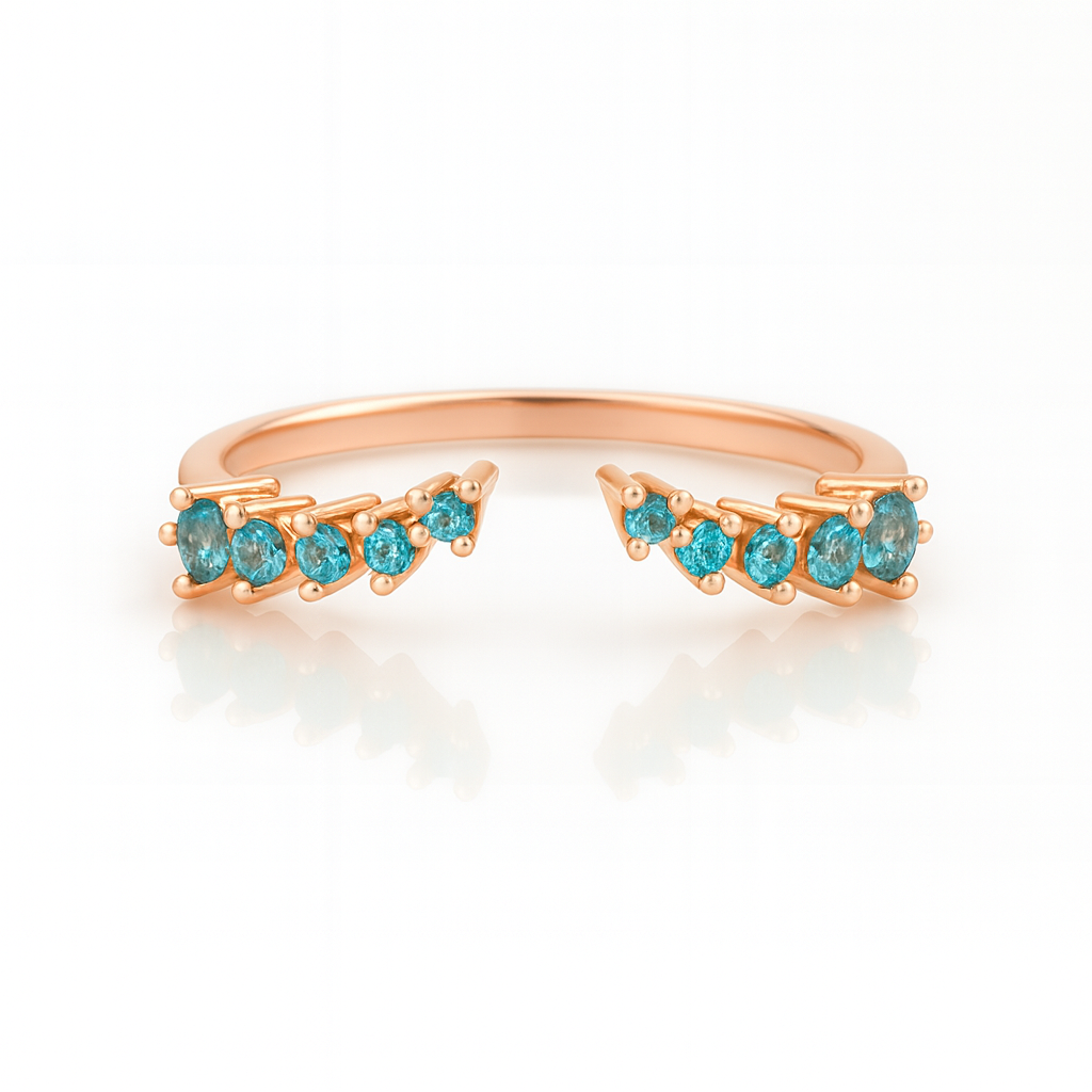 Fie Open London Blue Topaz Stacking Band Rose Gold