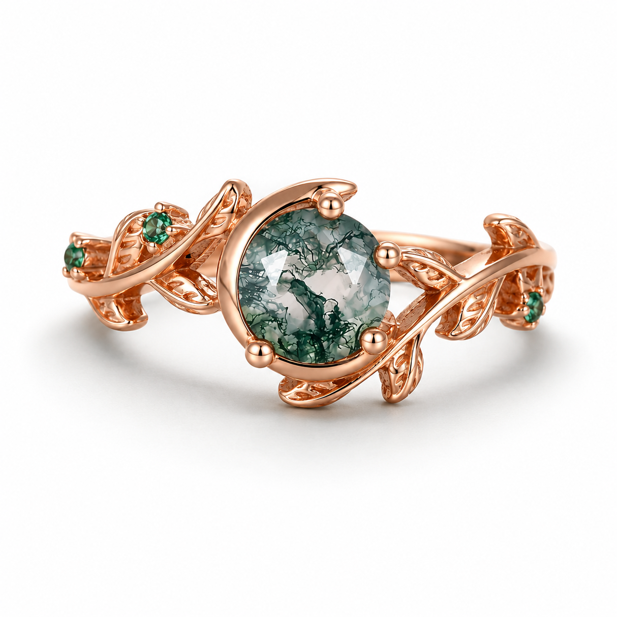 Tanya Moss Agate Quartz Ring Rose Gold