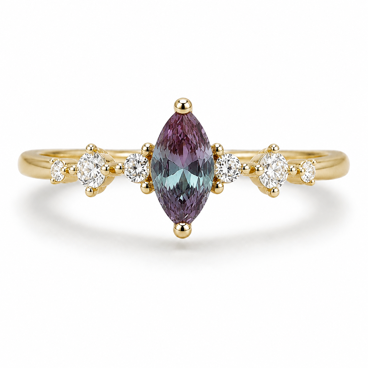 Ava Amethyst Ring Gold