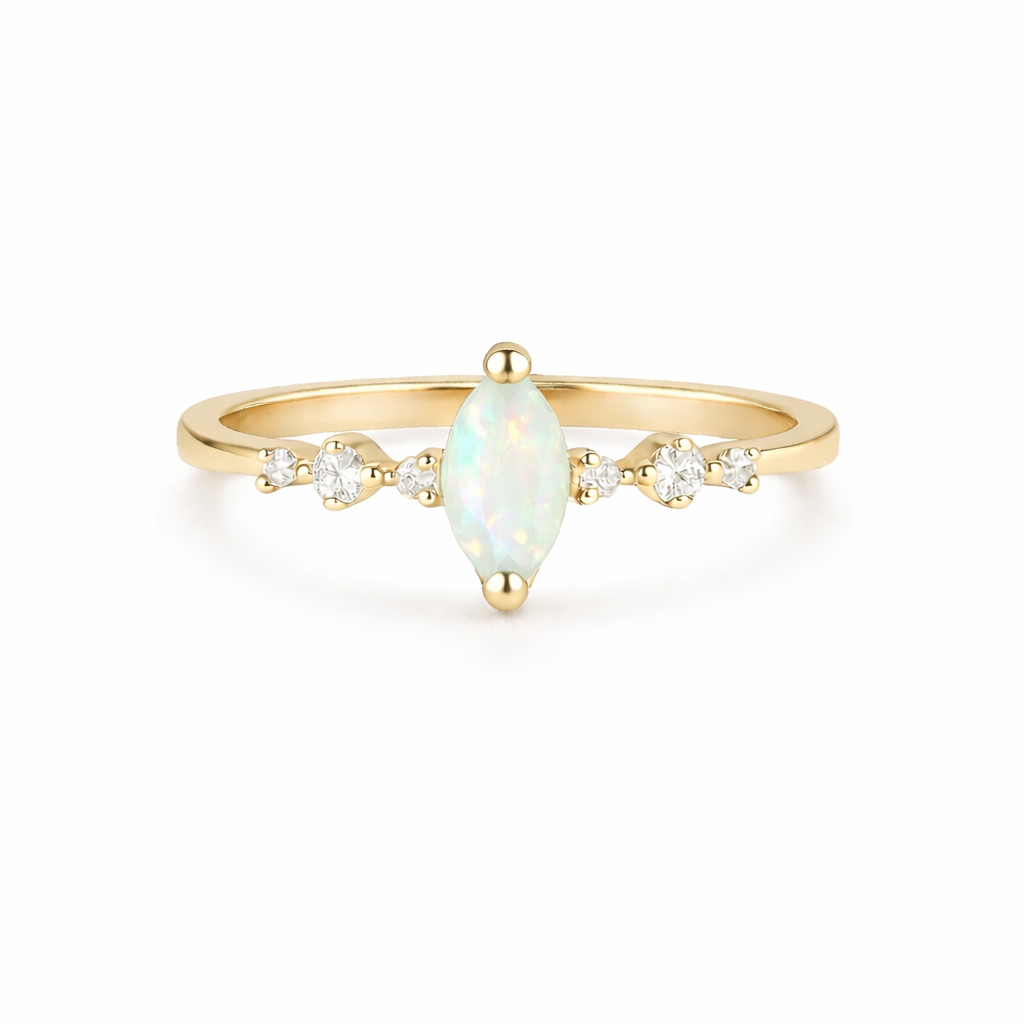 Ava Opal Ring Gold