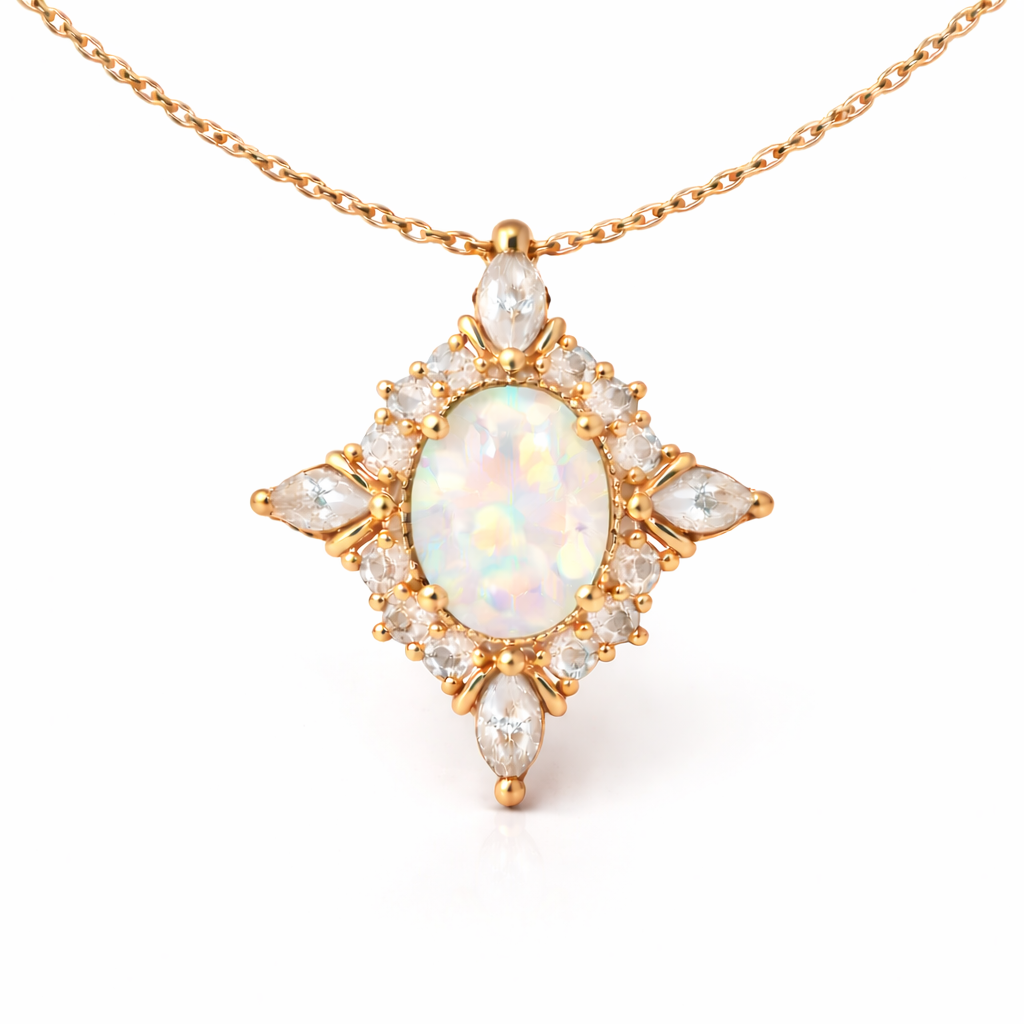 Mia Opal Necklace Gold