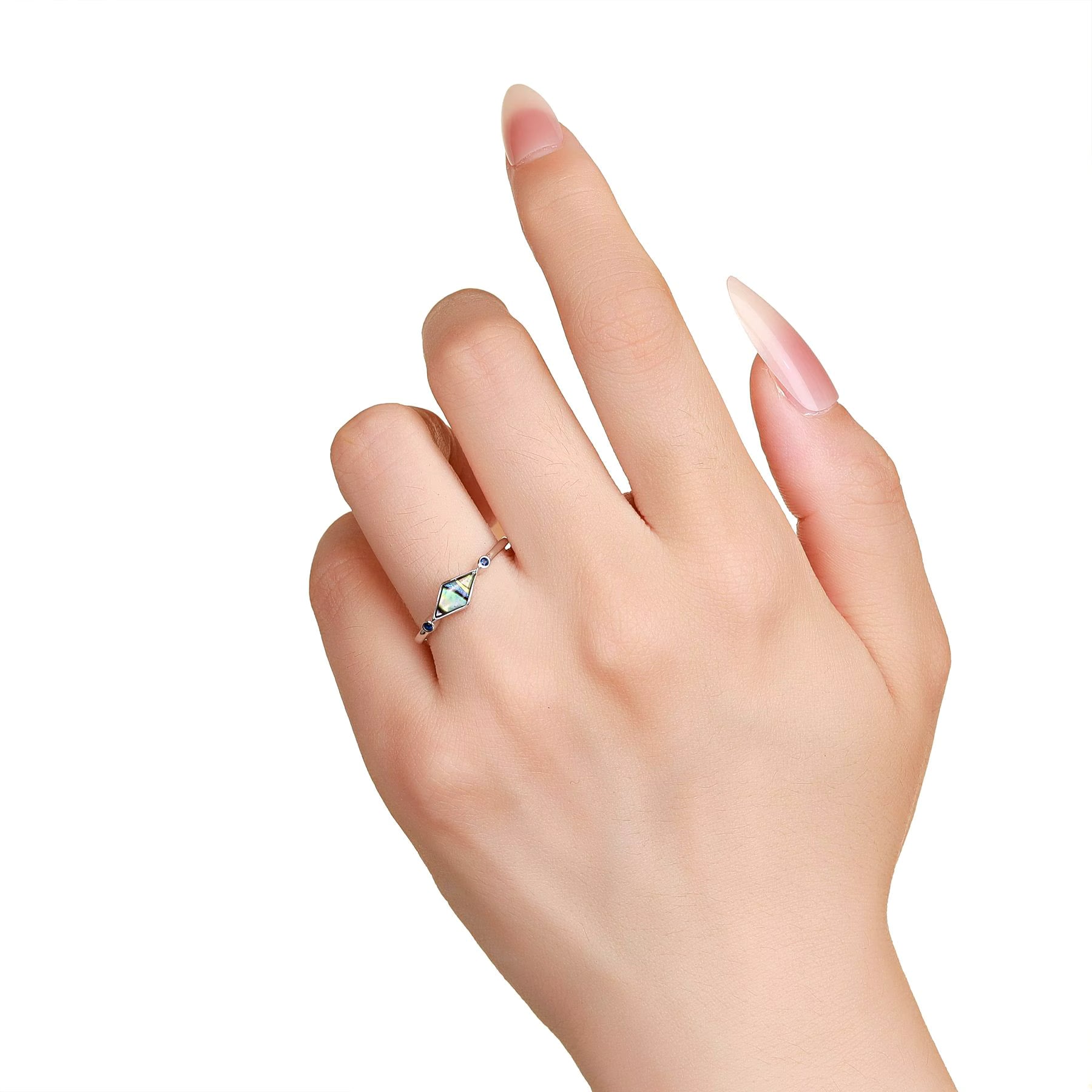 Madelyn Abalone Shell and Sapphire Ring