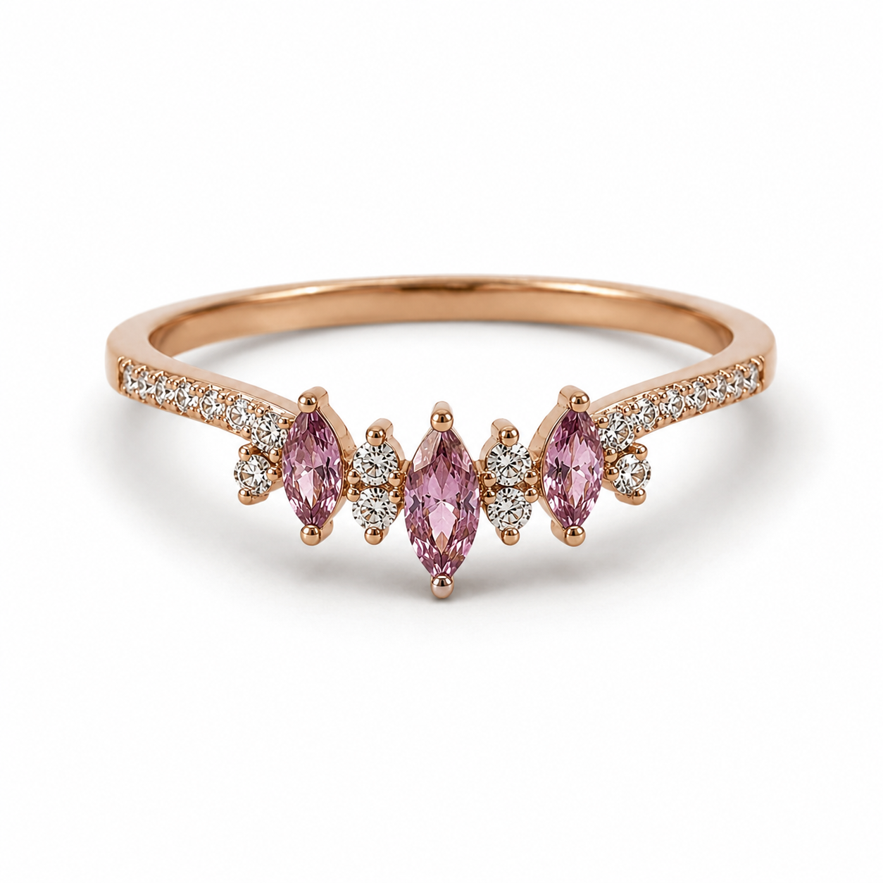 Noah Curved Morganite Stacking Band