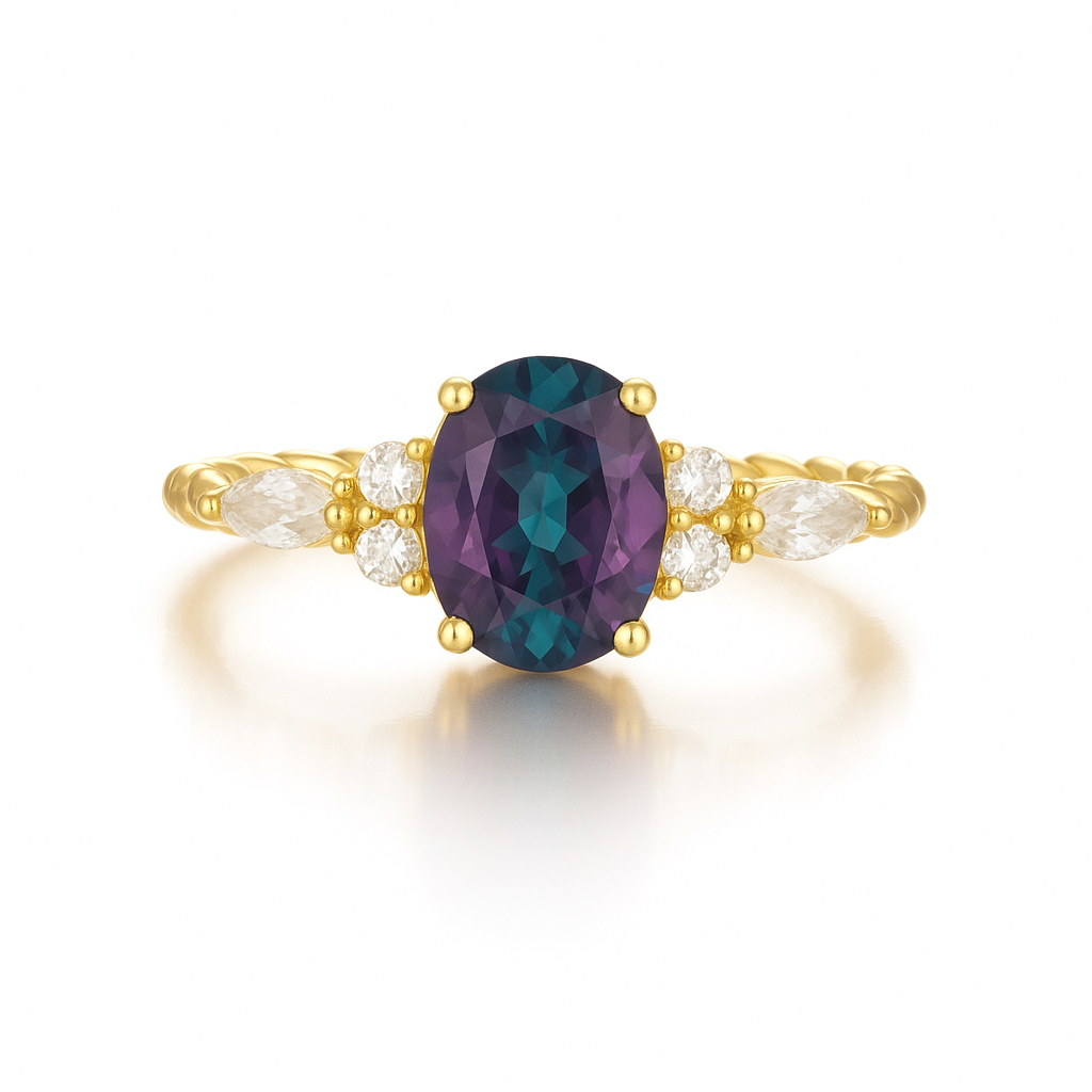 Fig Alexandrite Ring Rose Gold