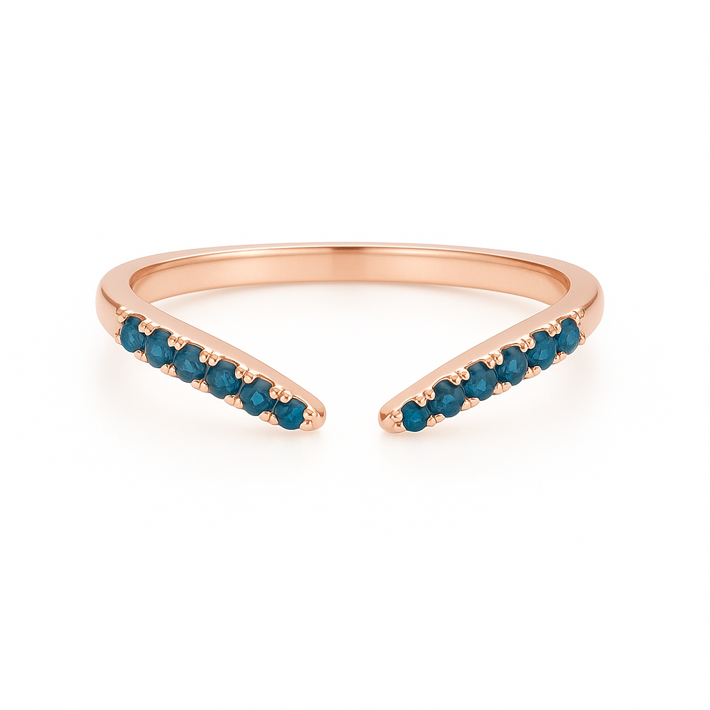 Esi Open London Blue Topaz Stacking Band Rose Gold