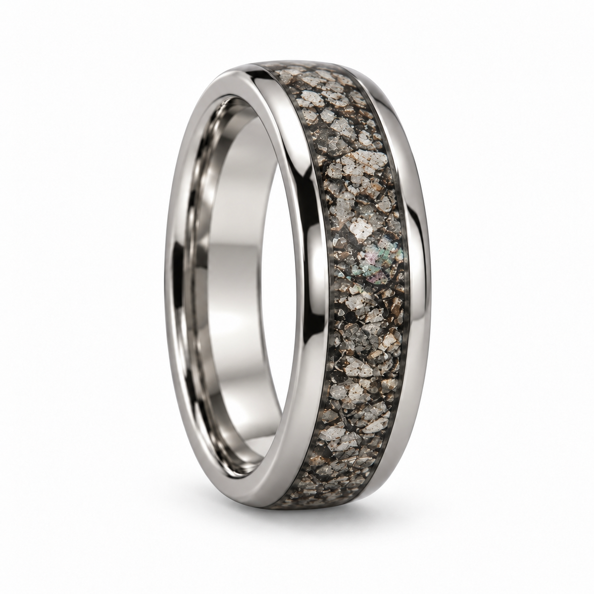 Jonah Salt and Pepper Diamond Band 8mm