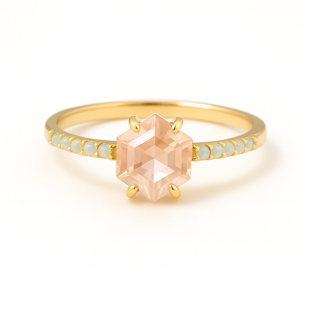 Emma Morganite & Opal Ring