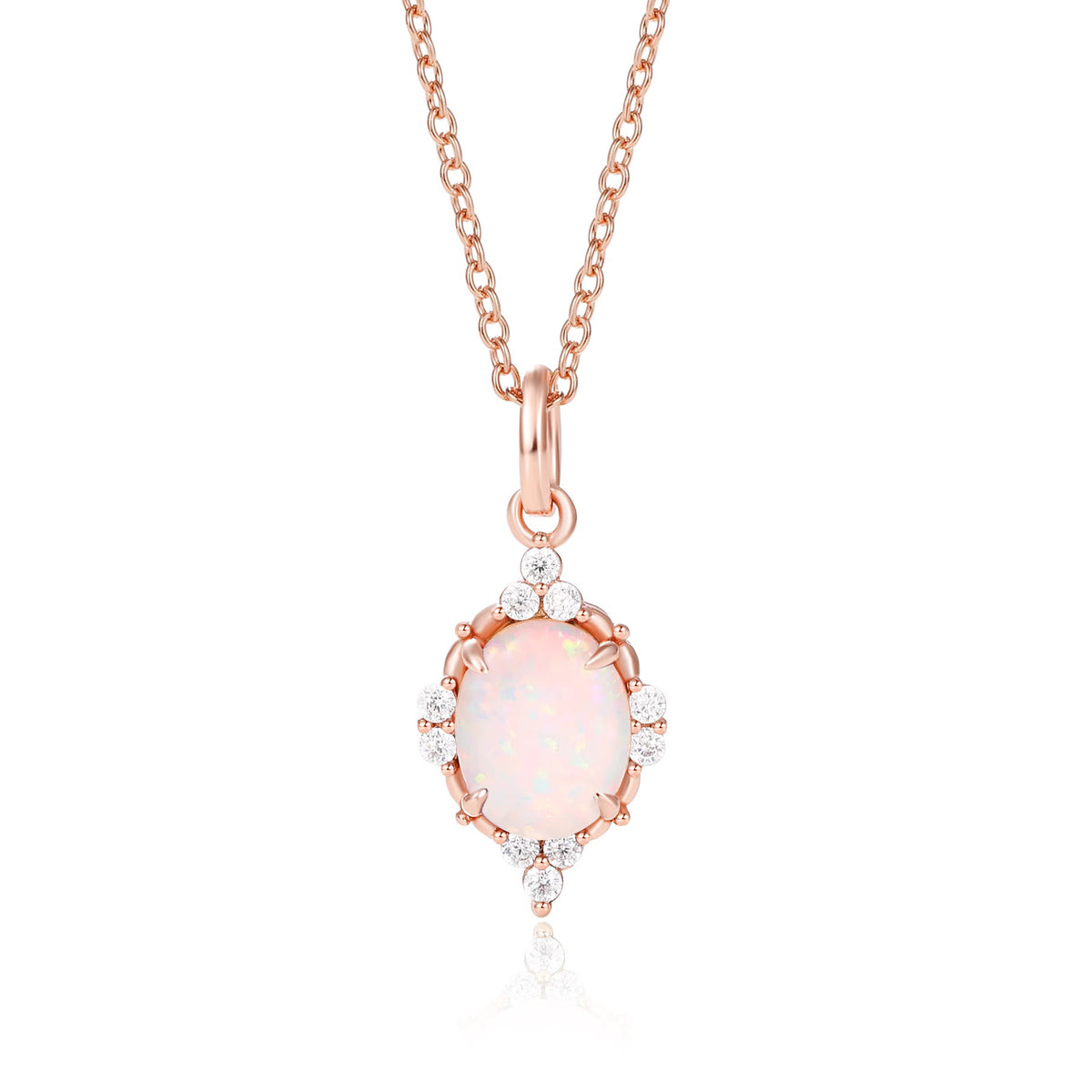 Brya Fire Opal Necklace Rose Gold