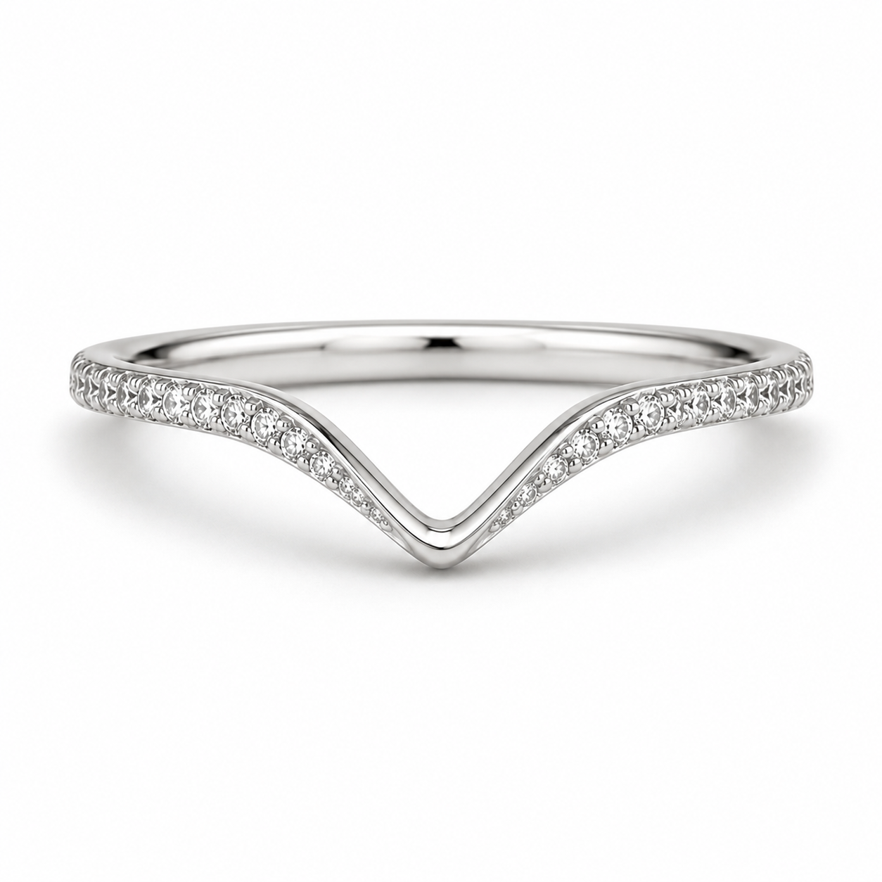 Kora Curved Gemstone Stacking Band Sterling Silver