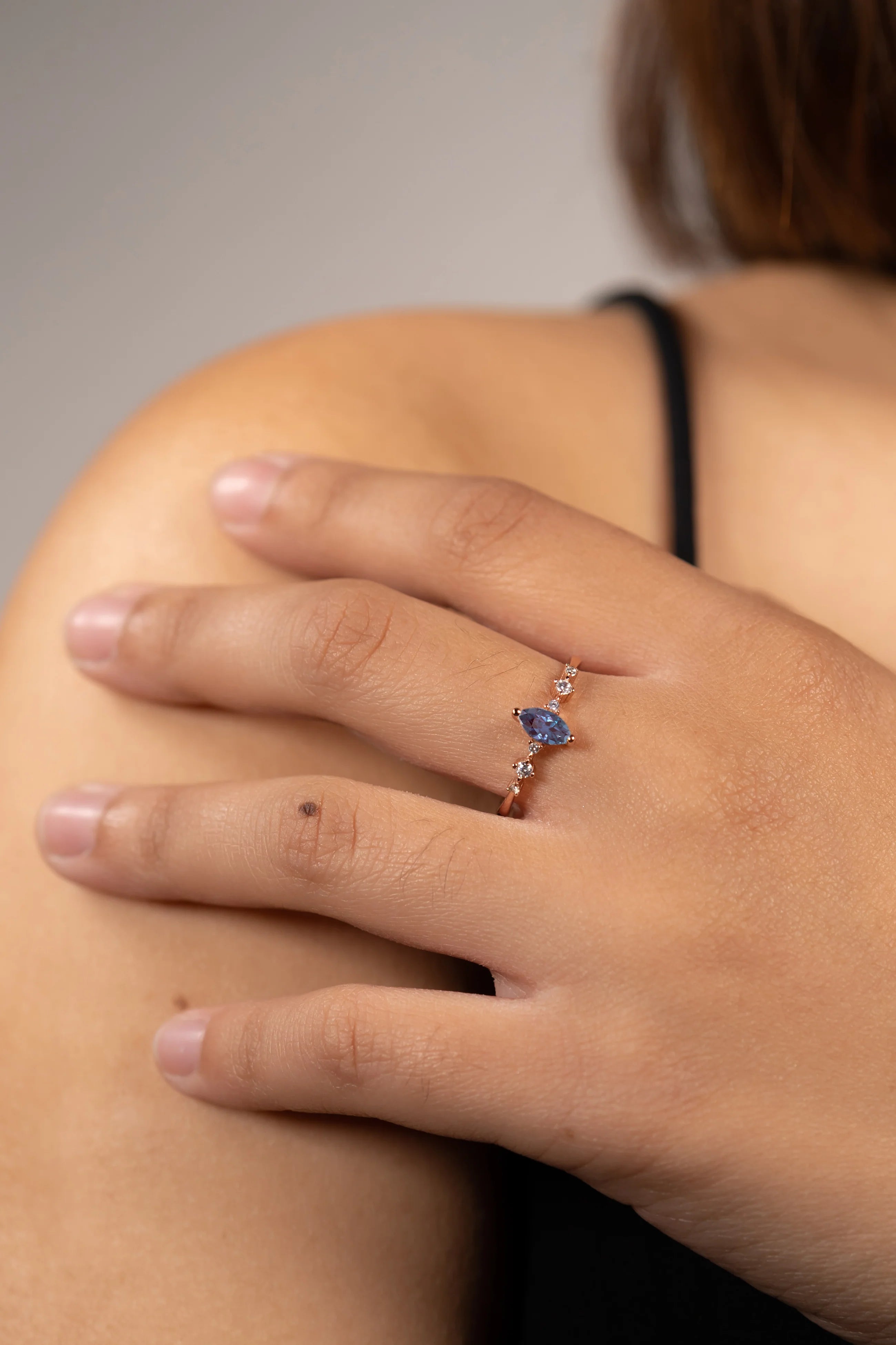 Ava Alexandrite Ring Rose Gold