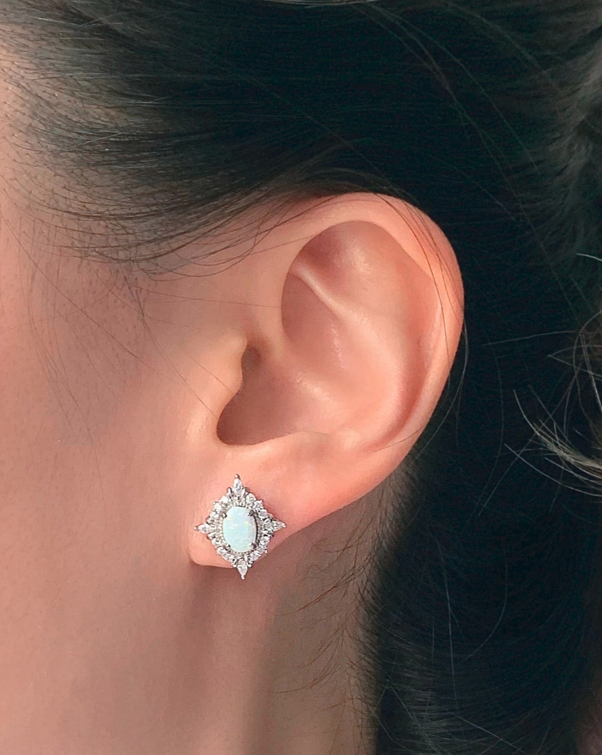 Mia Opal Earrings Sterling Silver