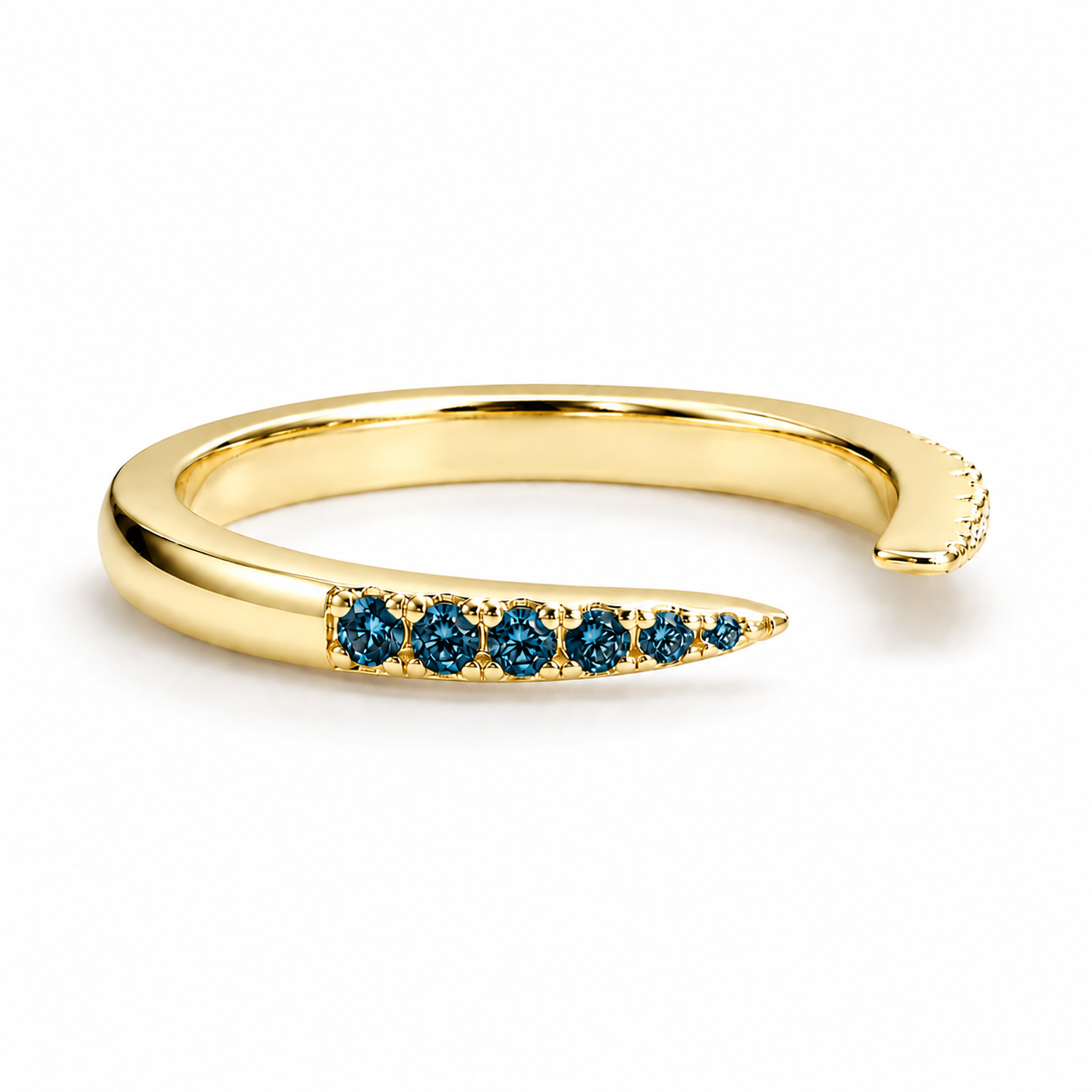 Esi London Blue Topaz Open Stacking Band Gold
