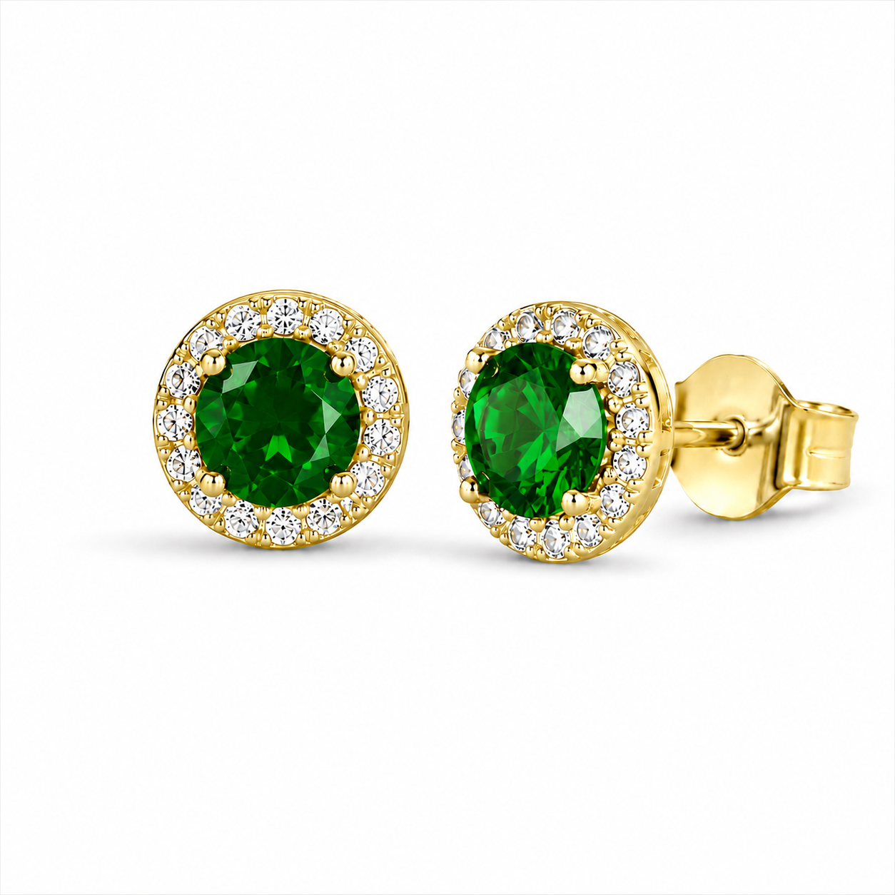 Jia Emerald Earrings Gold