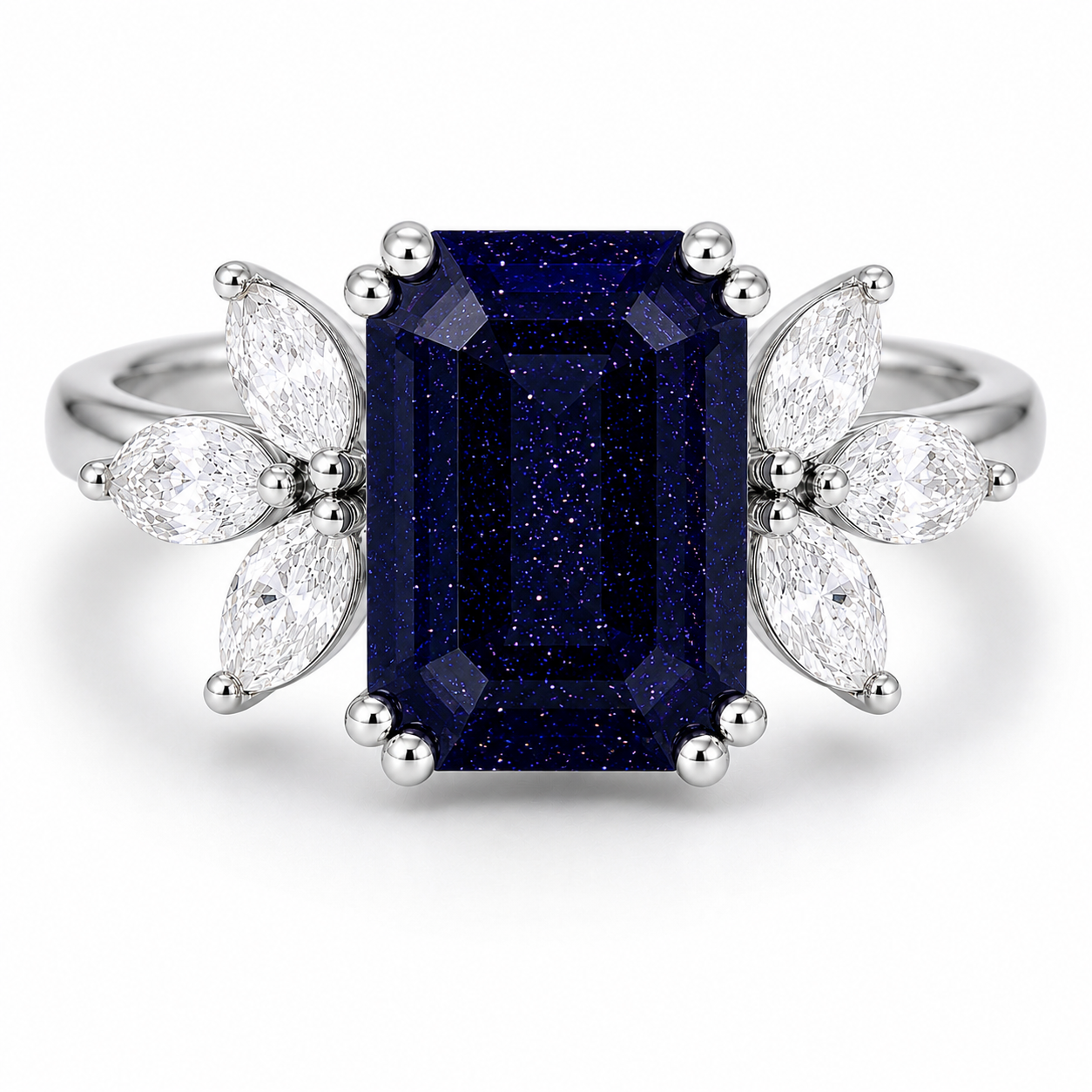 Ivy Blue Sandstone Ring Sterling Silver