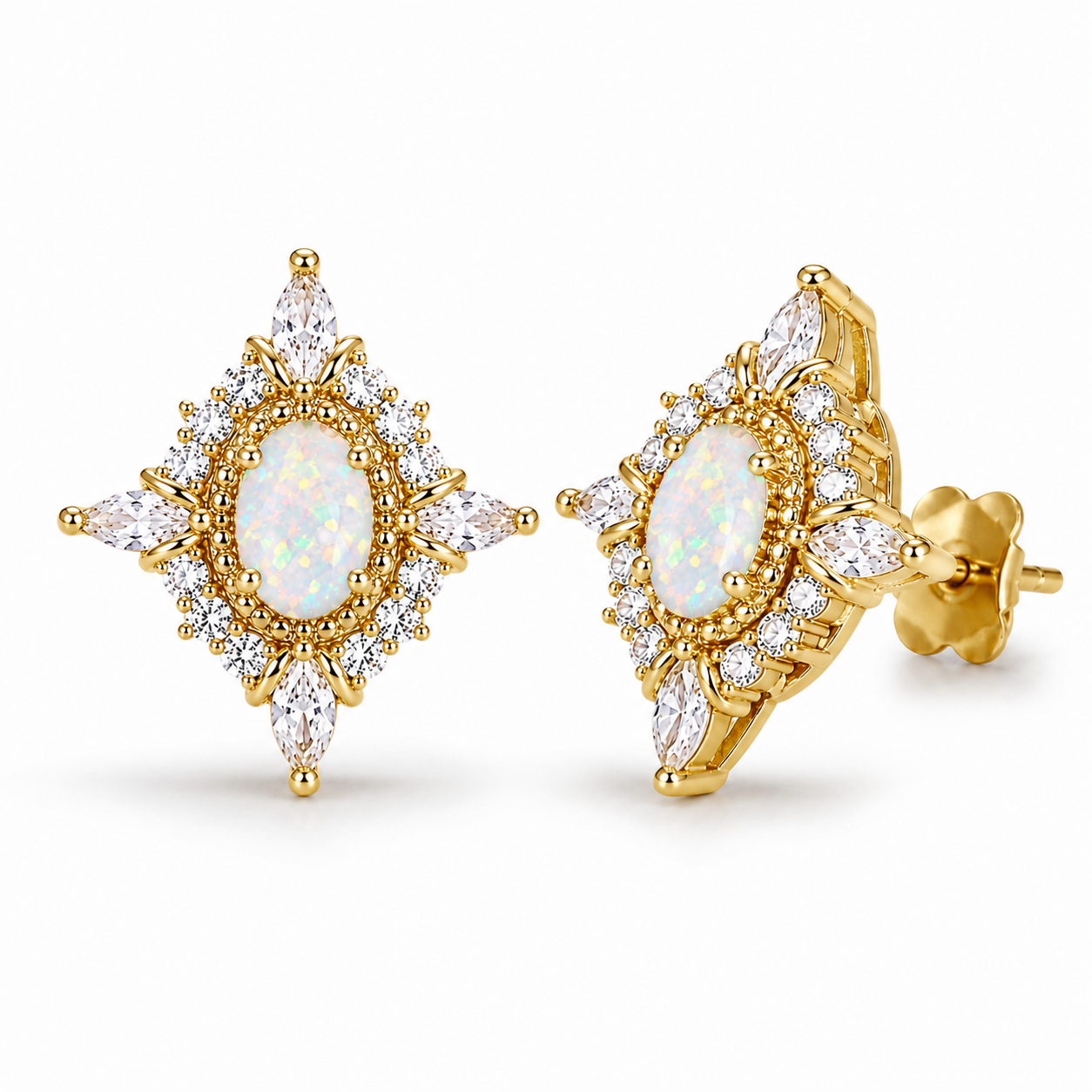 Mia Opal Earrings Gold
