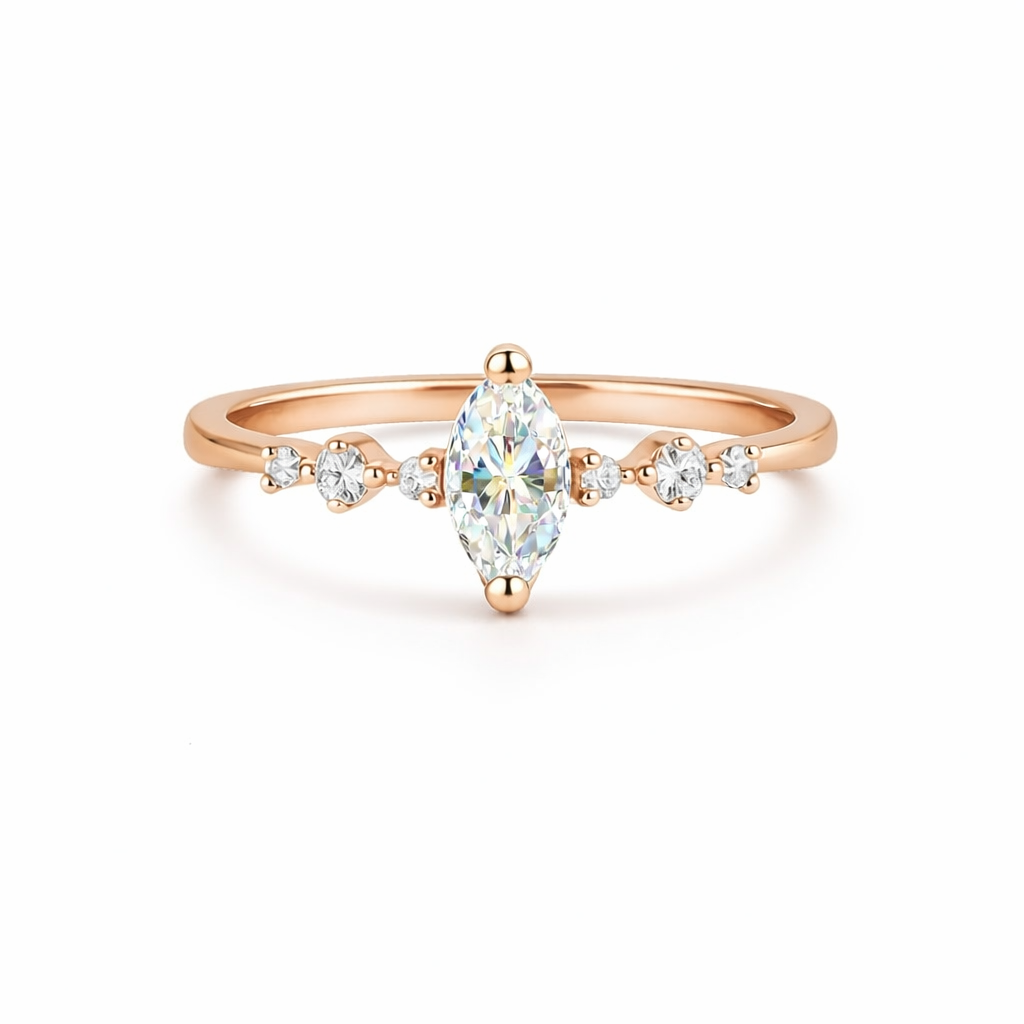 Ava Crystal Ring Rose Gold