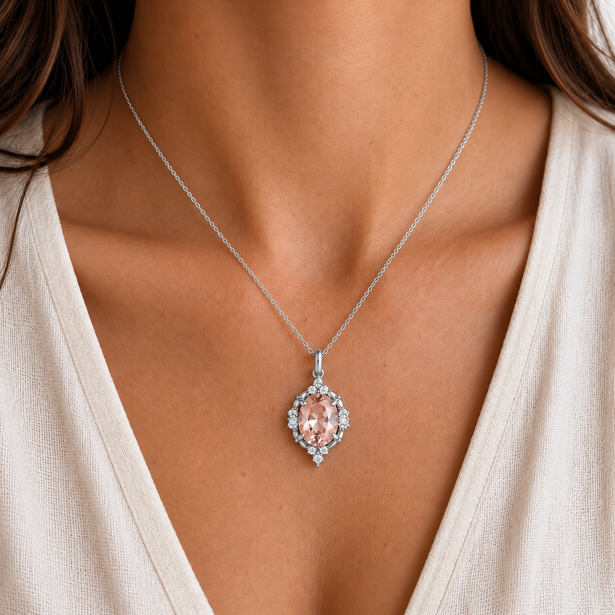 Brya Pink Morganite Necklace