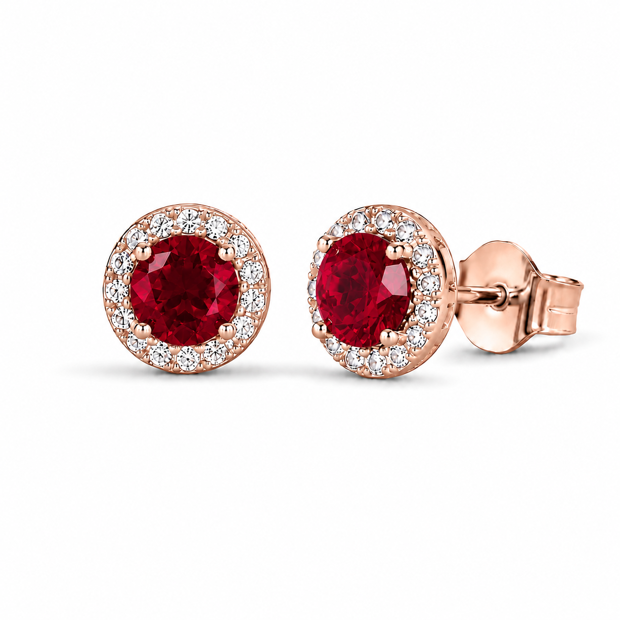 Jia Ruby Earrings Rose Gold