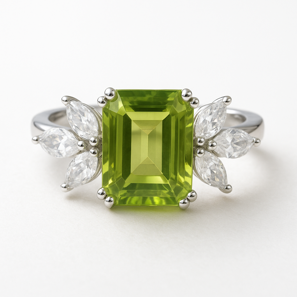 Ivy Peridot Ring Sterling Silver