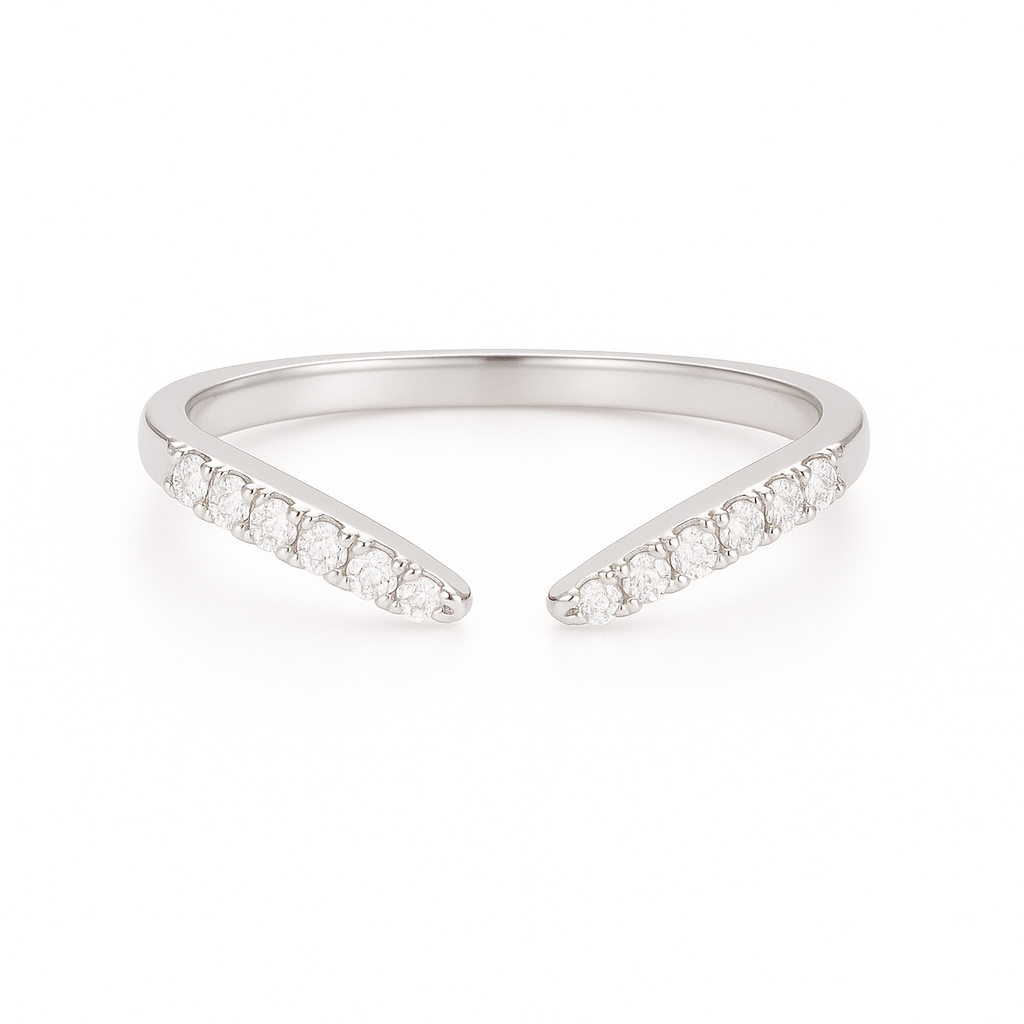 Esi Open Moissanite Band Sterling Silver