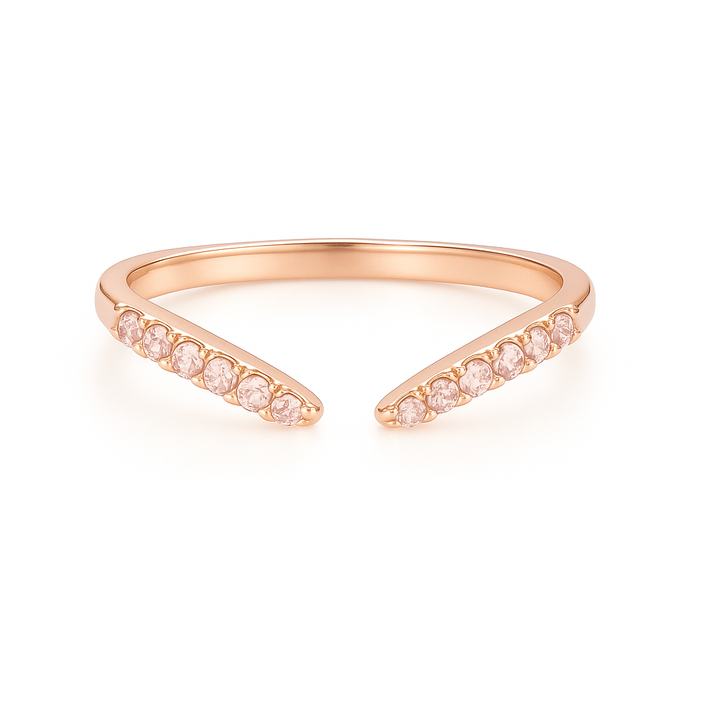 Esi Open Morganite Stacking Band Rose Gold