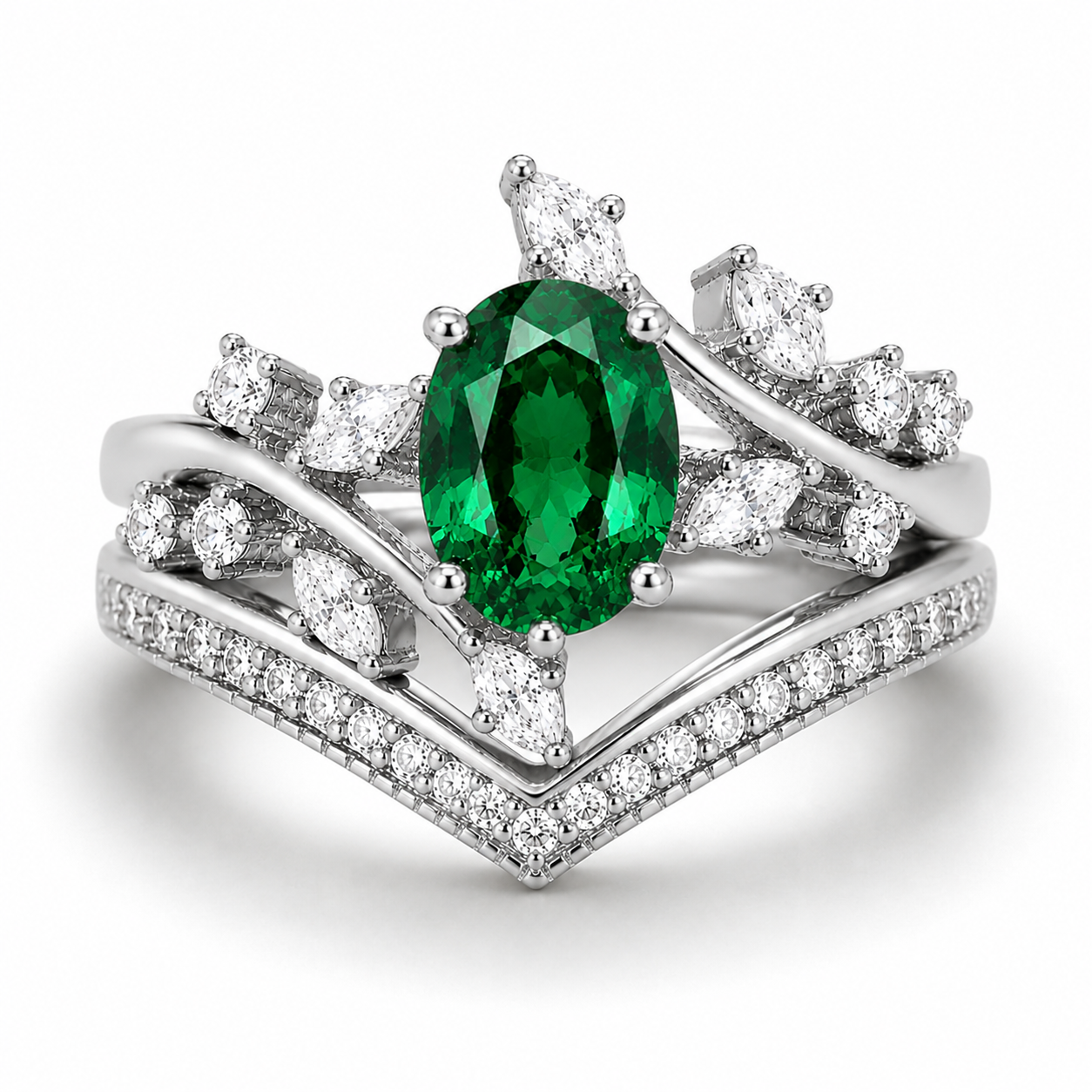 Bella Emerald Ring Set
