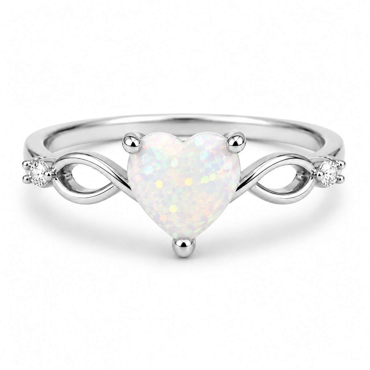 Lei Opal Heart Ring Sterling Silver