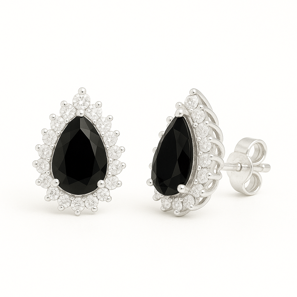 Ina Black Onyx Earrings Sterling Silver