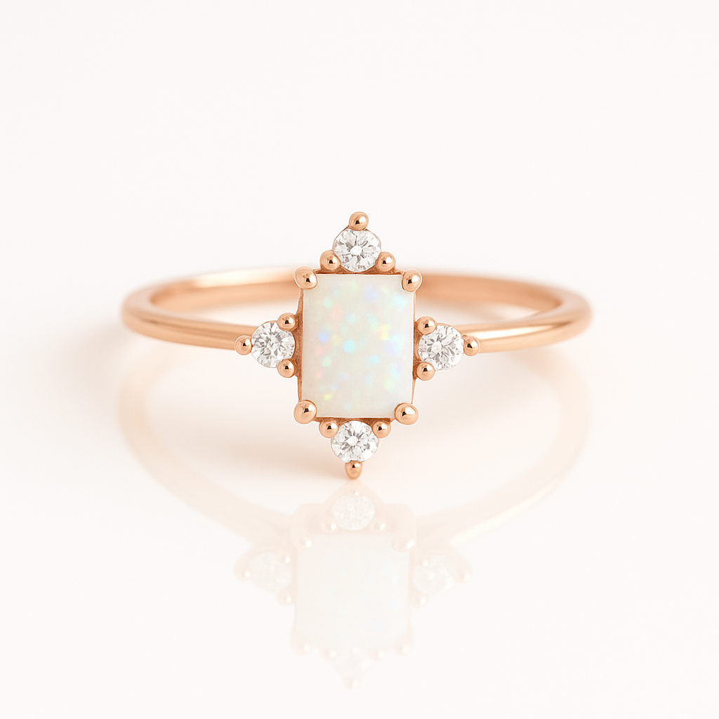 Sia Emerald Ring Rose Gold