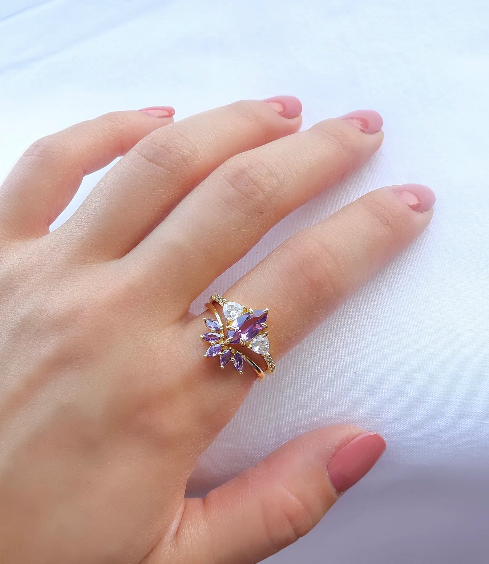 Dori Amethyst Ring Set