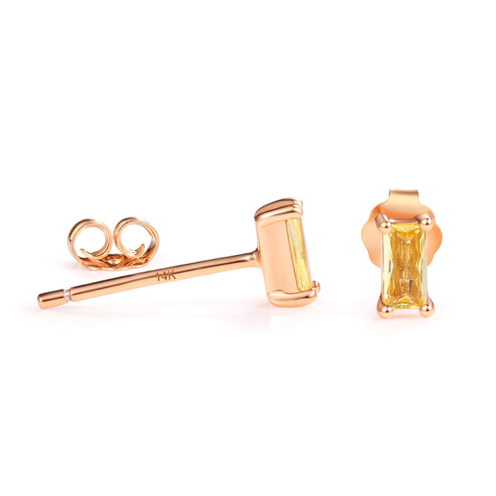 Pia Citrine Rose Gold Stud Earrings