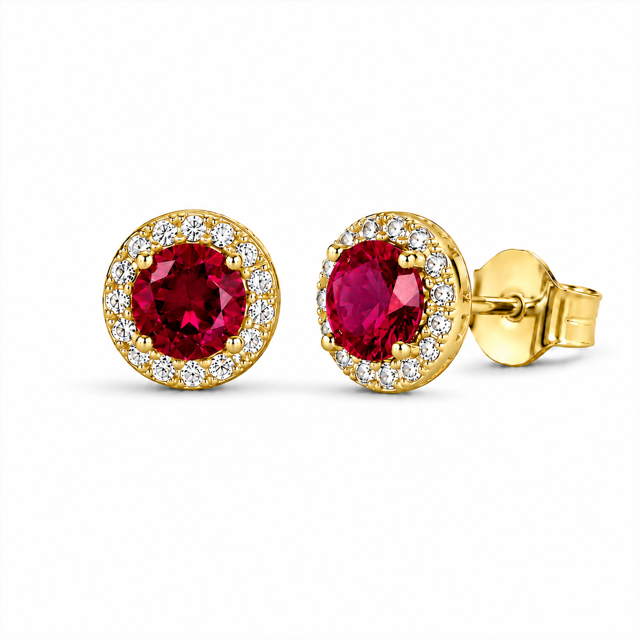 Jia Ruby Earrings Gold