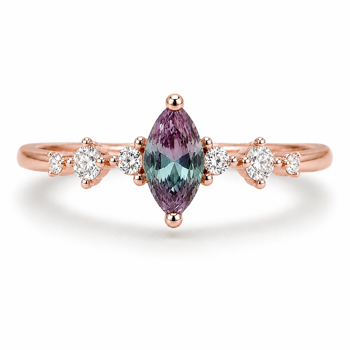 Ava Alexandrite Ring Rose Gold