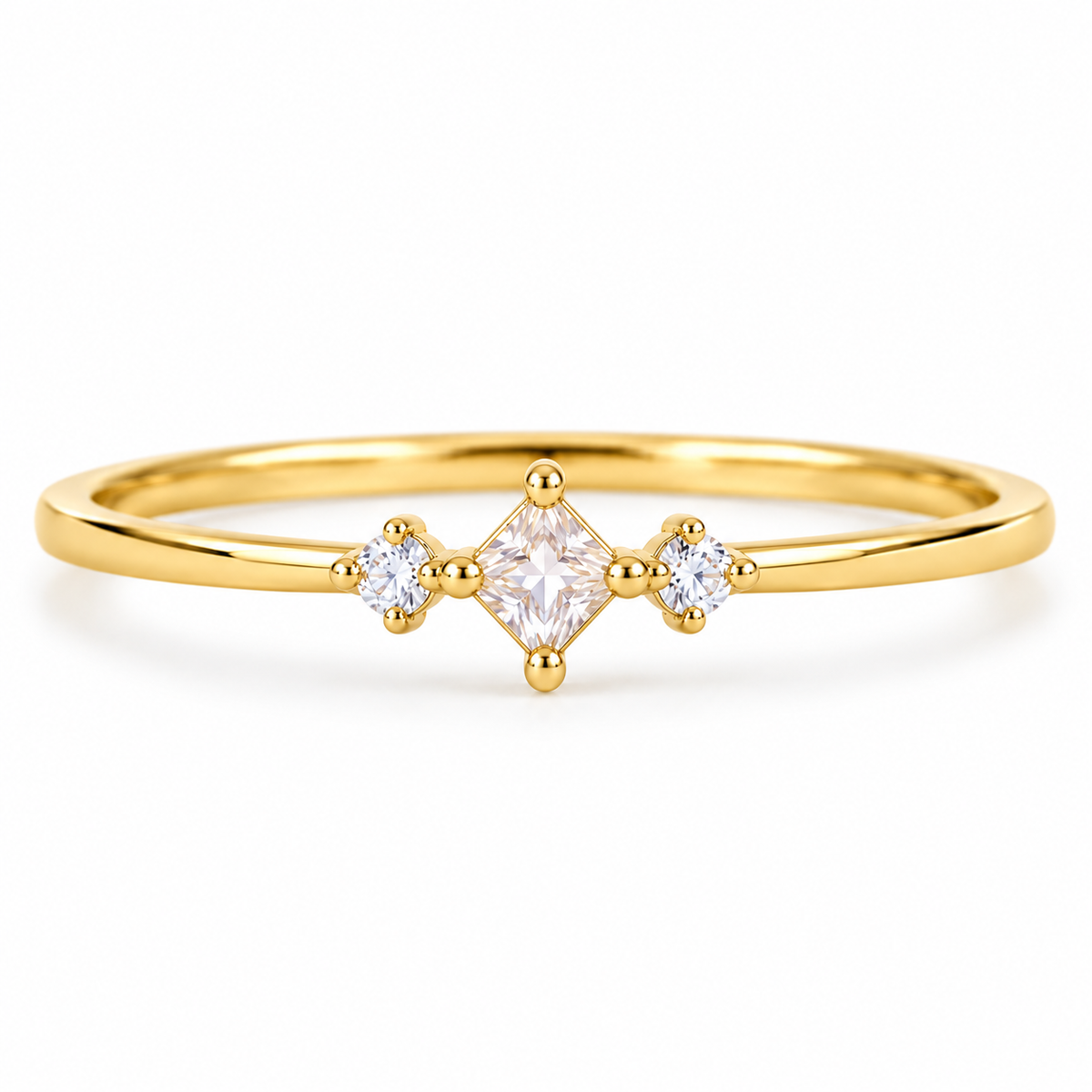 Koi Moissanite Dainty Ring Gold