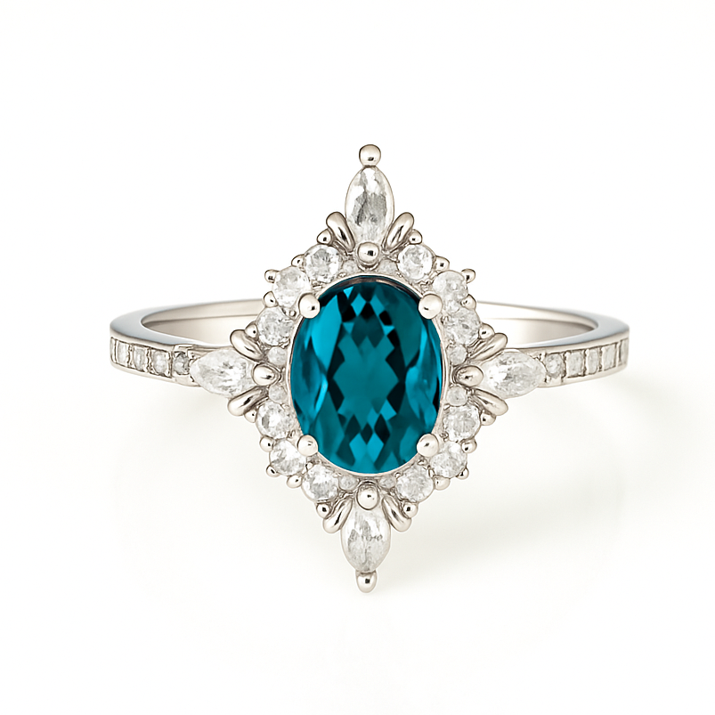 Mia London Blue Topaz Ring Sterling Silver