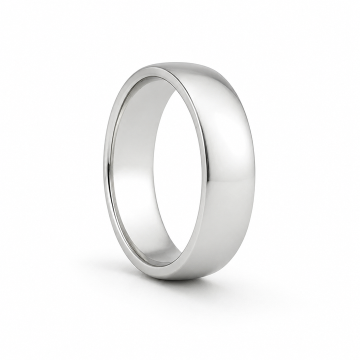 Troy silver tungsten wedding band
