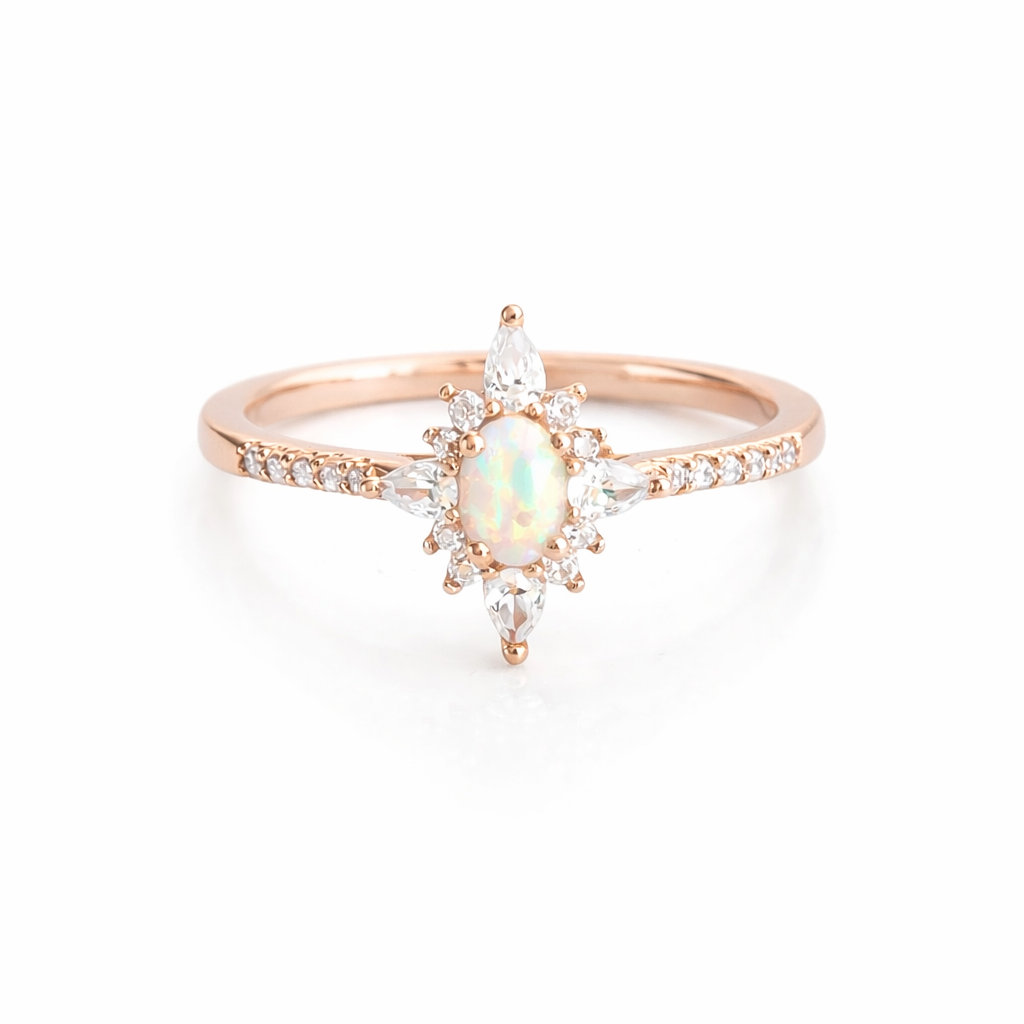 Zoe Opal Ring Rose Gold