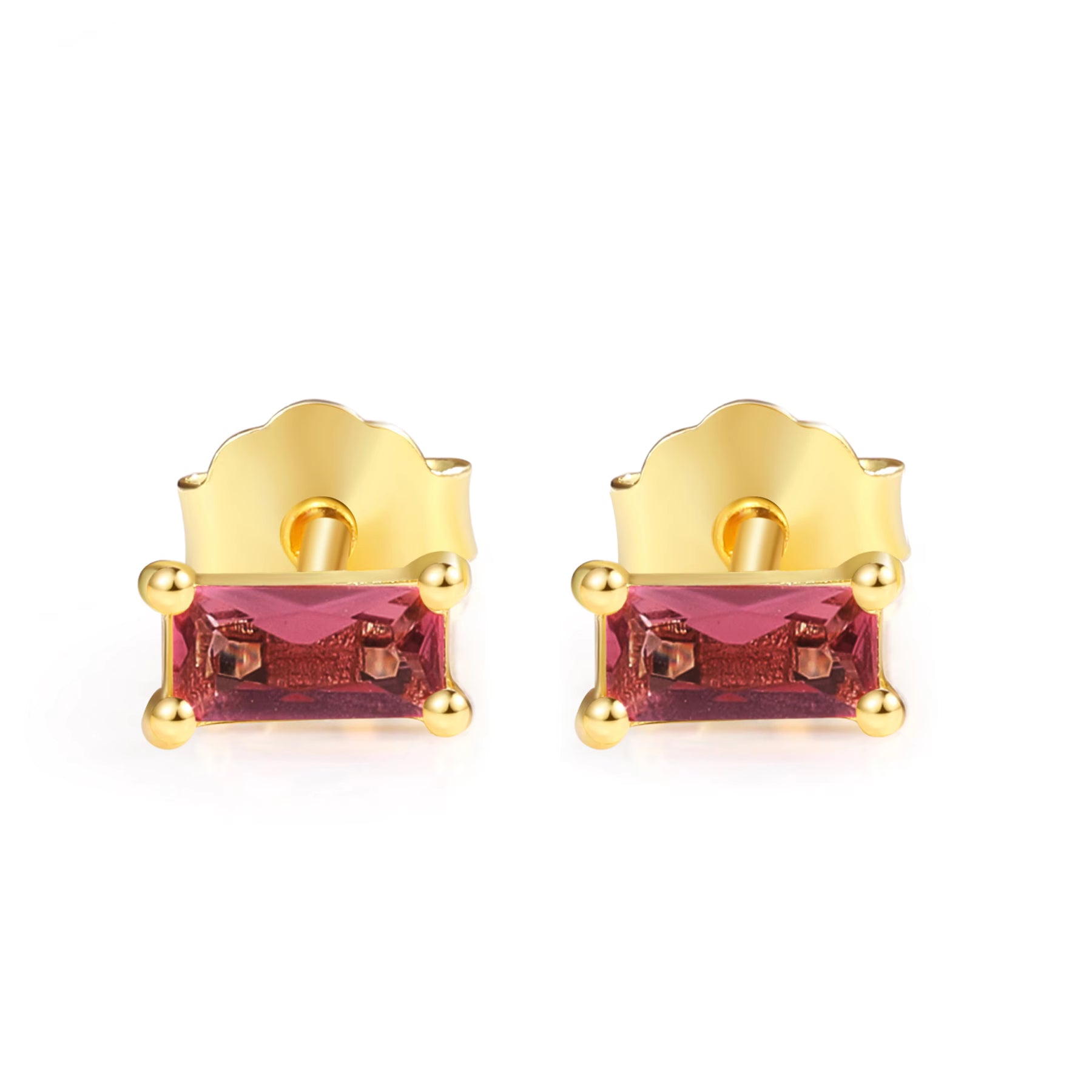 Pia 14k Rose Gold Ruby Earrings