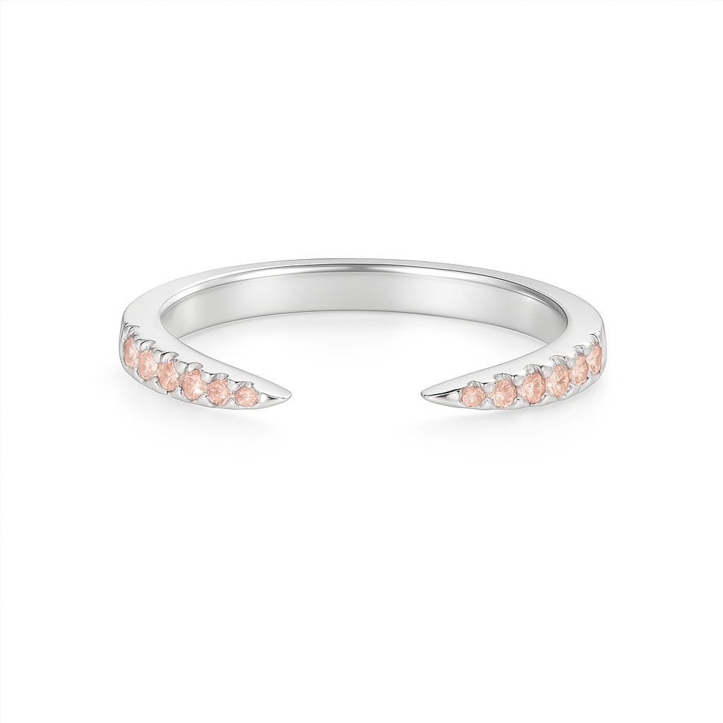 Esi Open Morganite Stacking Band Sterling Silver