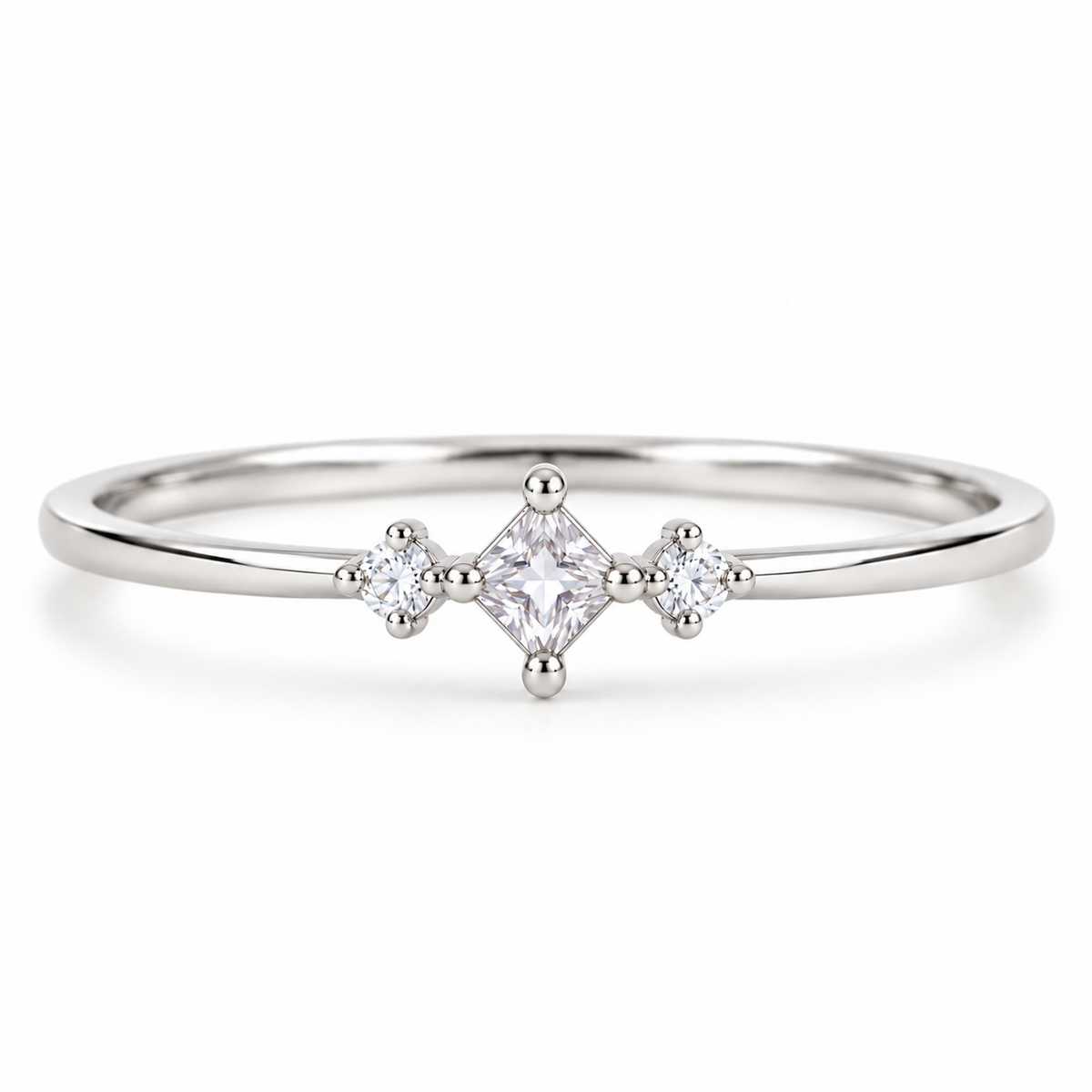 Koi Moissanite Dainty Ring Rose Gold