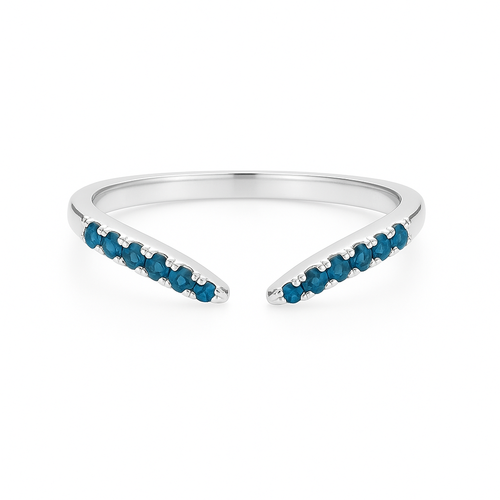 Esi Open London Blue Topaz Stacking Band Sterling Silver