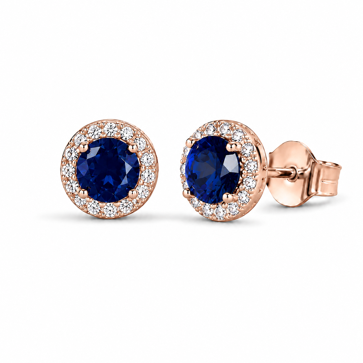 Jia Sapphire Earrings Rose Gold