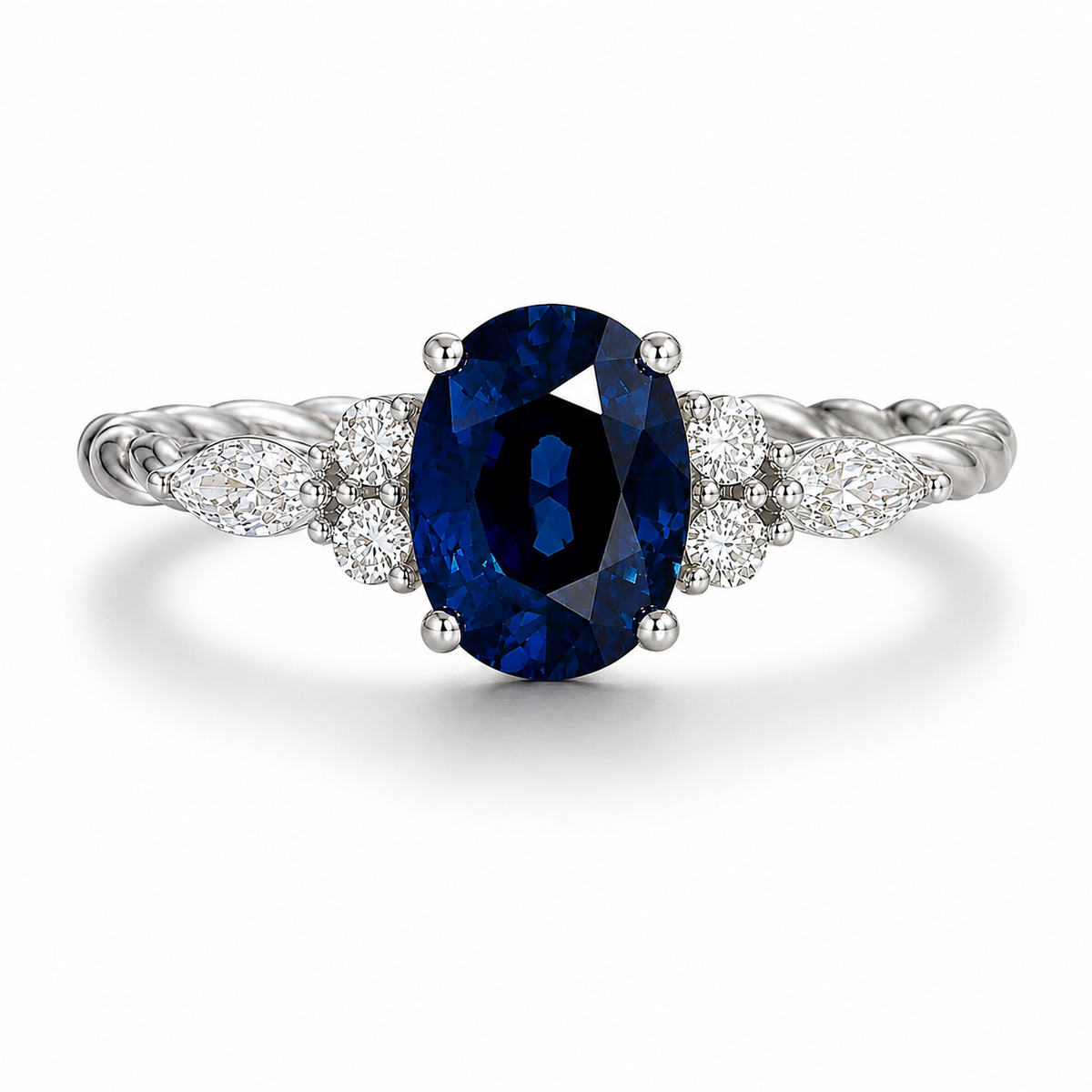Fig Sapphire Ring Sterling Silver